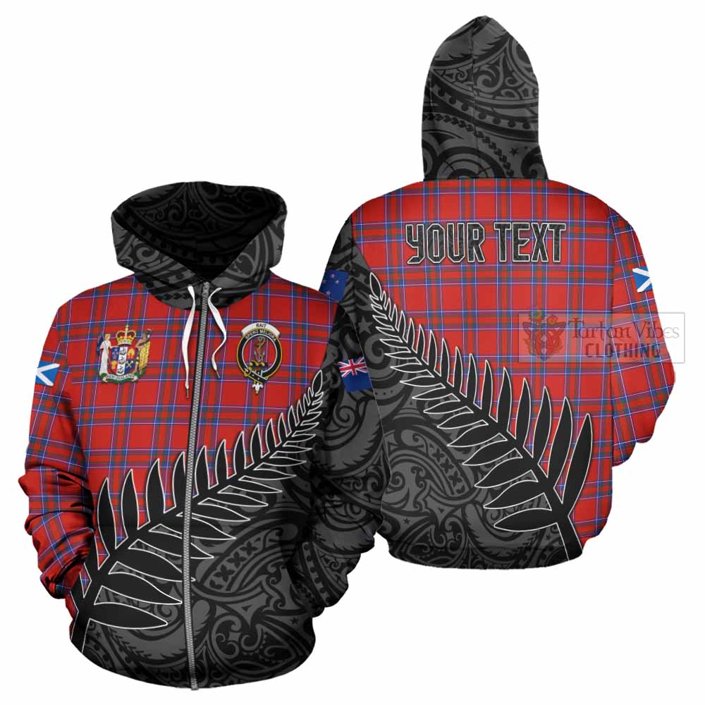 Tartan Vibes Clothing Rait Crest Tartan Hoodie with New Zealand Silver Fern Half Style