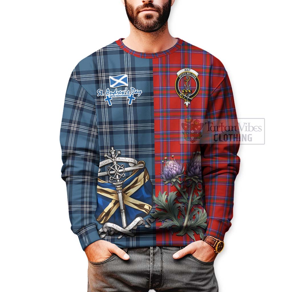 Tartan Vibes Clothing Rait Tartan Sweatshirt Happy St. Andrew's Day Half Tartan Style