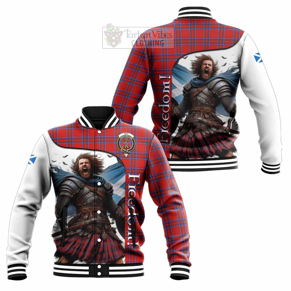 Tartan Vibes Clothing Rait Crest Tartan Baseball Jacket Inspired by the Freedom of Scottish Warrior