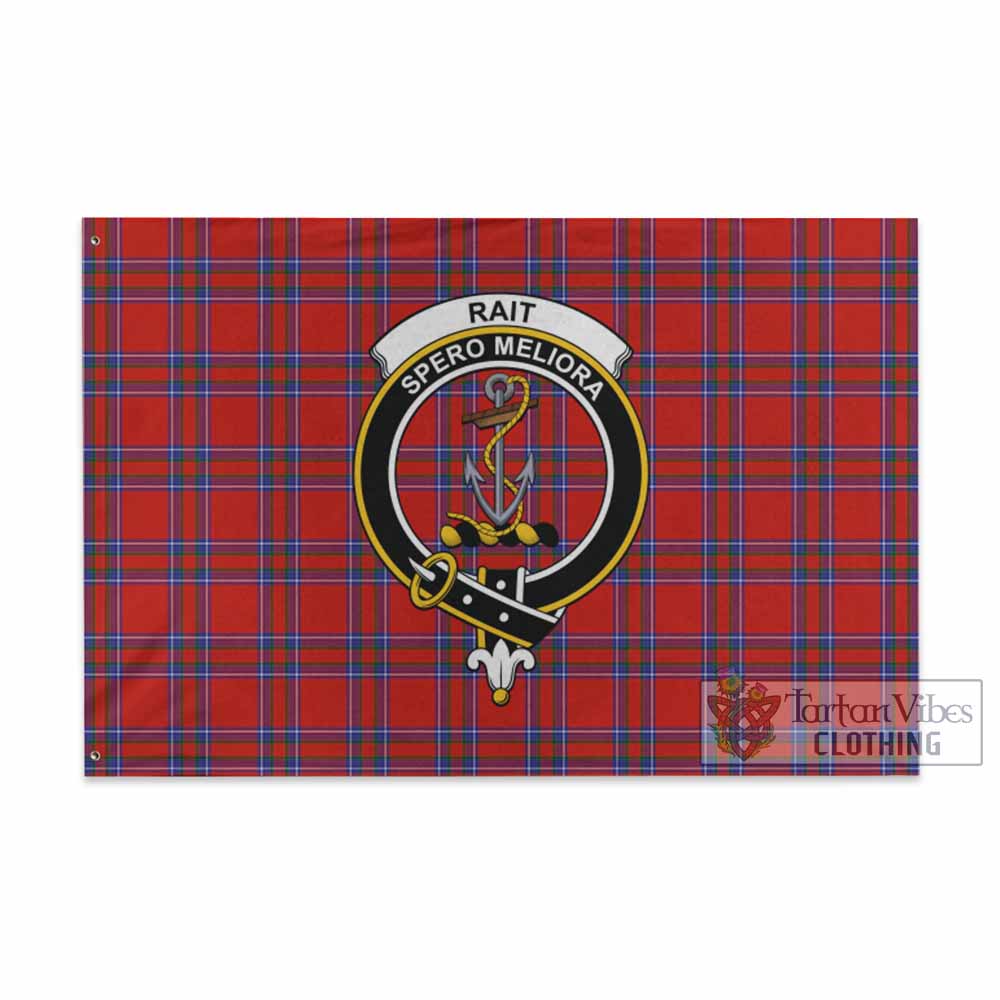 Tartan Vibes Clothing Rait Tartan House Flag with Family Crest