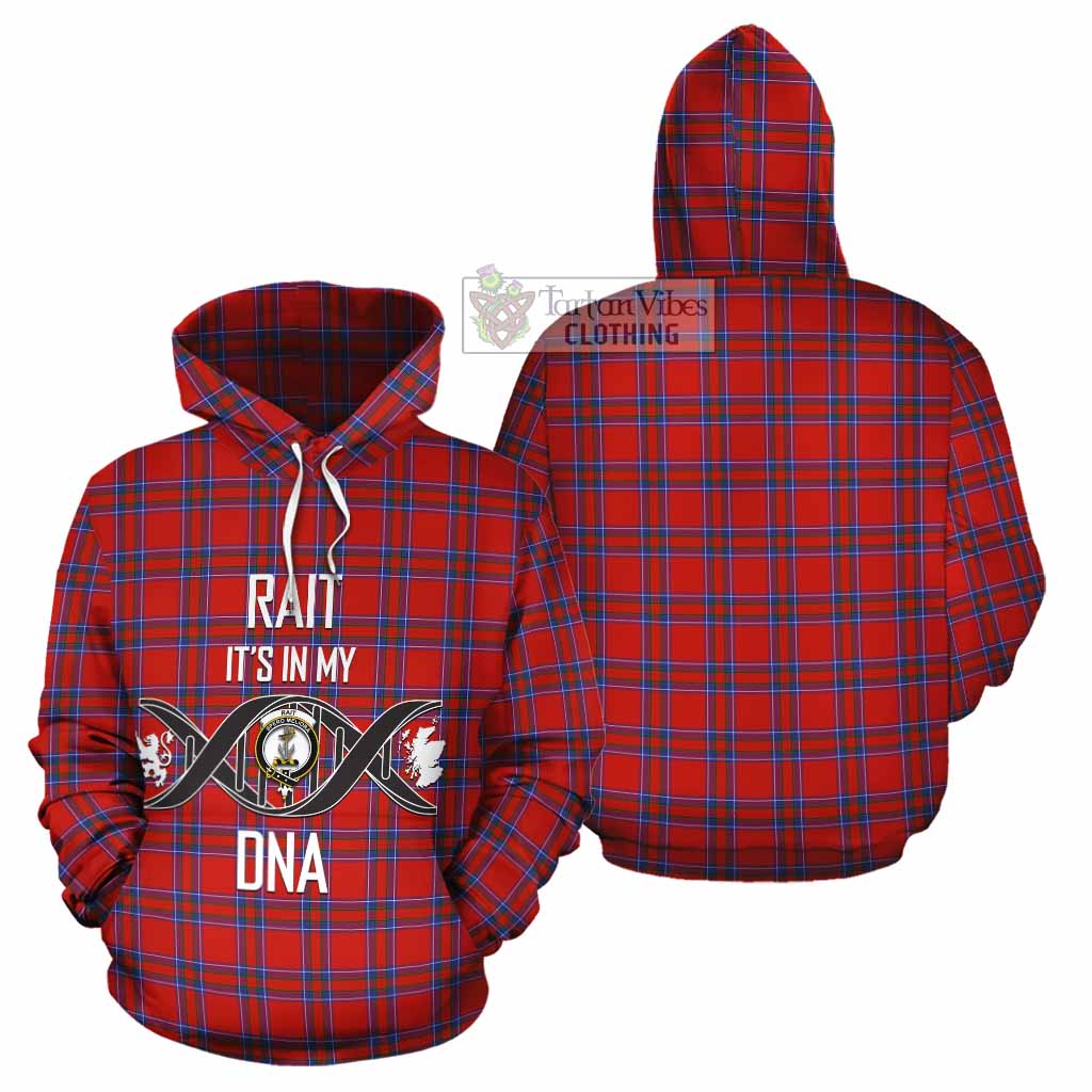 Tartan Vibes Clothing Rait Tartan Cotton Hoodie with Family Crest DNA In Me Style