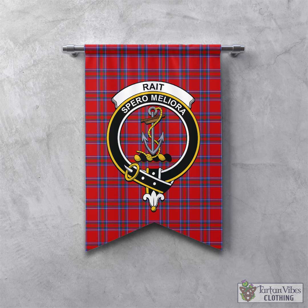 Tartan Vibes Clothing Rait Tartan Gonfalon, Tartan Banner with Family Crest