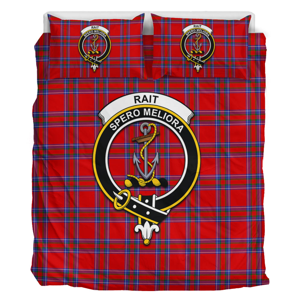 Rait Tartan Bedding Set with Family Crest - Tartan Vibes Clothing