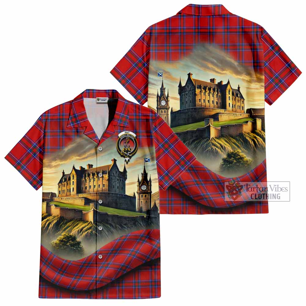 Rait Tartan Family Crest Hawaiian Shirt with Scottish Ancient Castle Style - Tartan Vibes Clothing