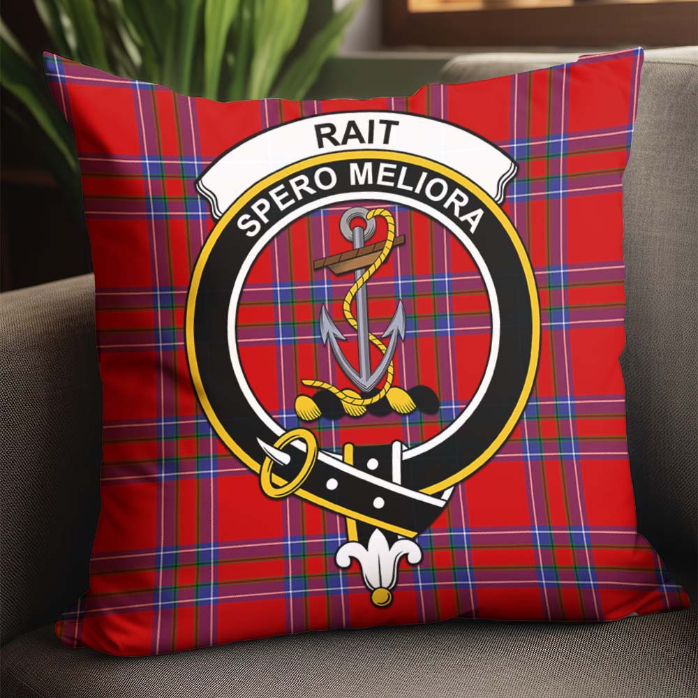 Rait Tartan Pillow Cover with Family Crest - Tartanvibesclothing