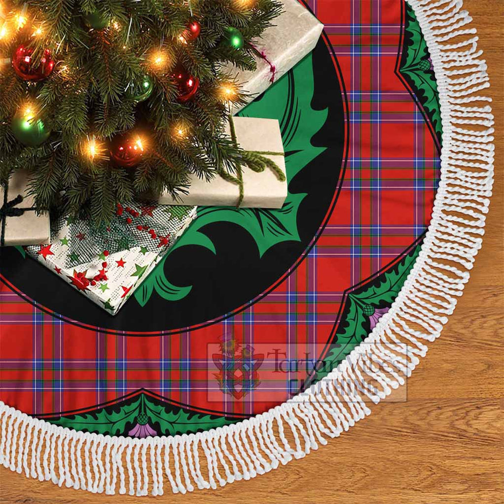 Tartan Vibes Clothing Rait Tartan Christmas Tree Skirt Scottish Thistle Style