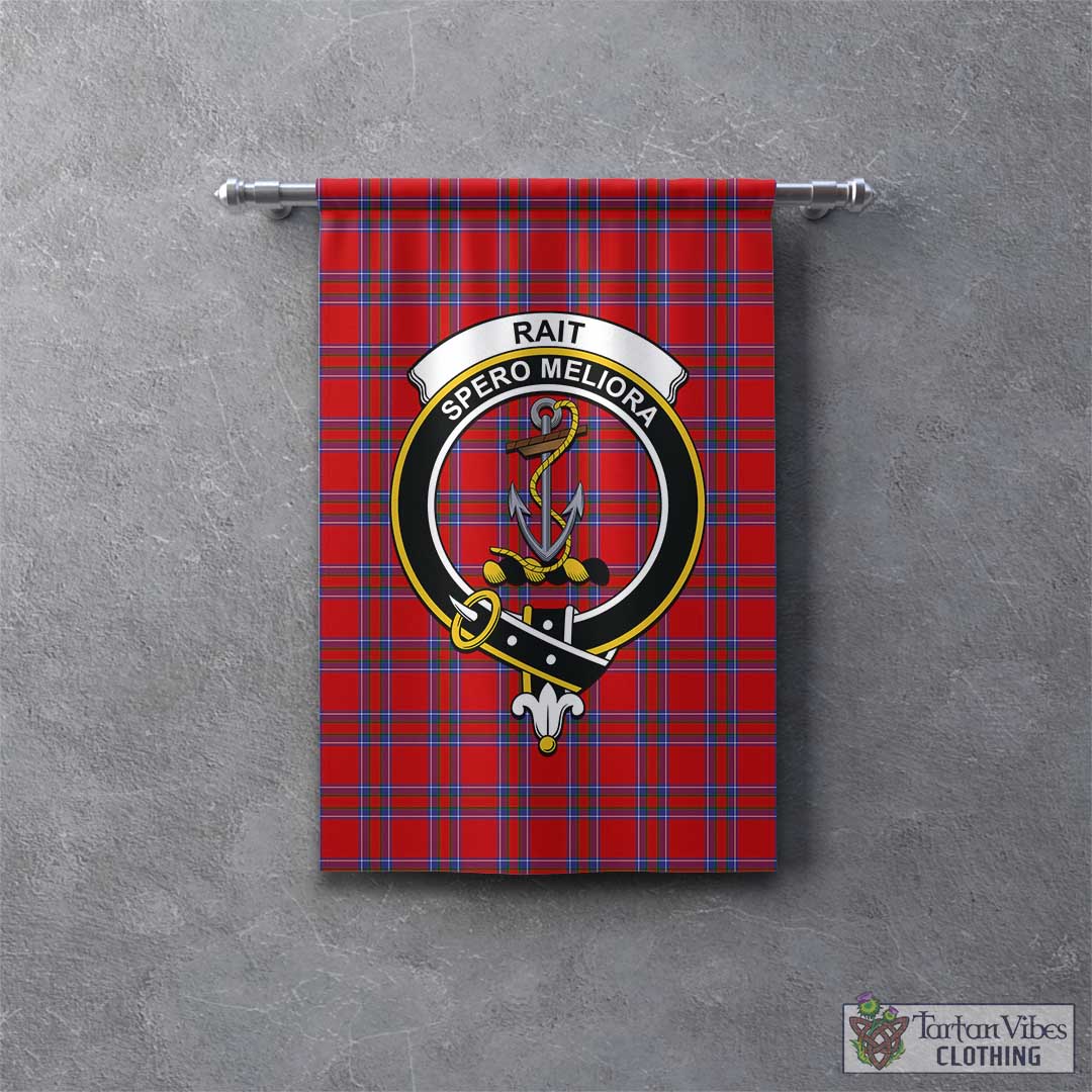 Tartan Vibes Clothing Rait Tartan Gonfalon, Tartan Banner with Family Crest