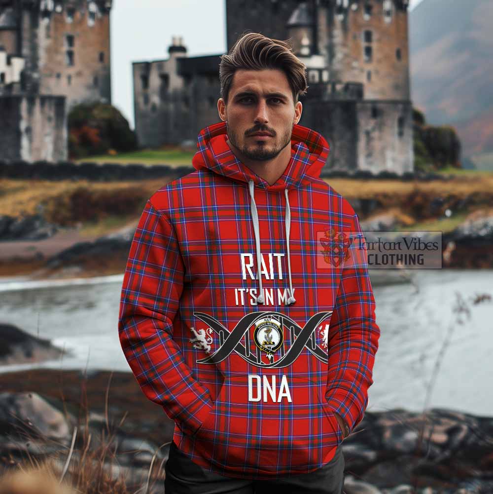 Tartan Vibes Clothing Rait Tartan Cotton Hoodie with Family Crest DNA In Me Style