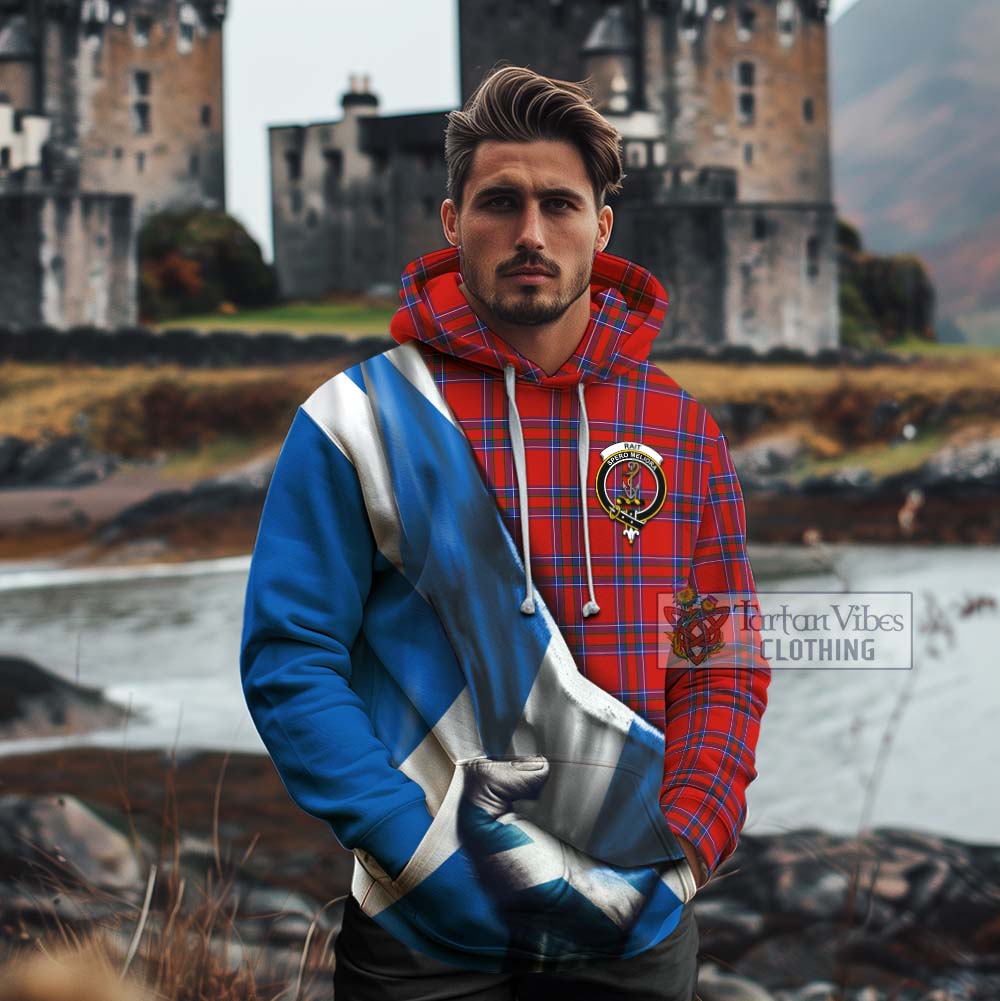 Tartan Vibes Clothing Rait Tartan Cotton Hoodie with Family Crest Scotland Patriotic Style