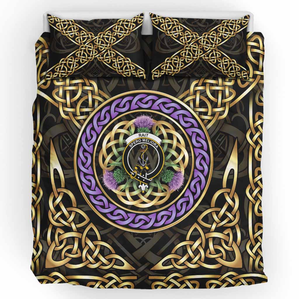 Rait Clan Crest Bedding Set Celtic Scottish Thistle UK Bedding Set UK King 91*87 inch - Tartan Vibes Clothing