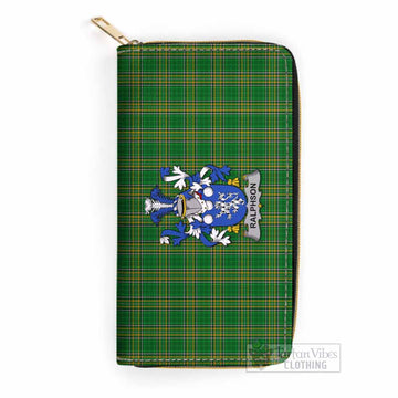 Ralphson Irish Clan Tartan Women's Leather Wallet with Coat of Arms One Size 19.7*10.5*3.5 cm - Tartan Vibes Clothing