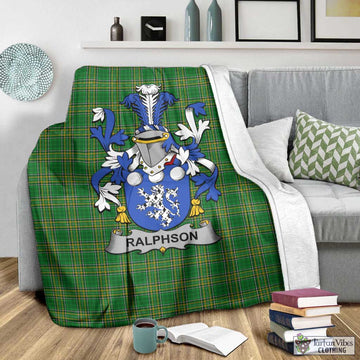Ralphson Irish Clan Tartan Blanket with Coat of Arms - Tartan Vibes Clothing
