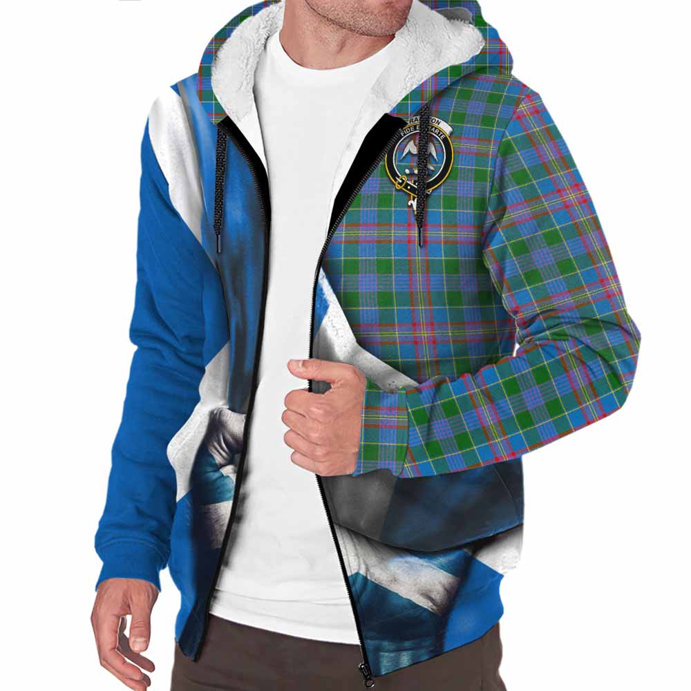 Tartan Vibes Clothing Ralston Tartan Sherpa Hoodie with Family Crest Scotland Patriotic Style