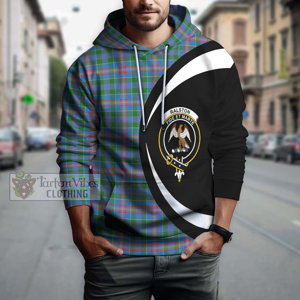 Ralston Tartan Hoodie with Family Crest Circle Style Zip Hoodie - Tartan Vibes Clothing