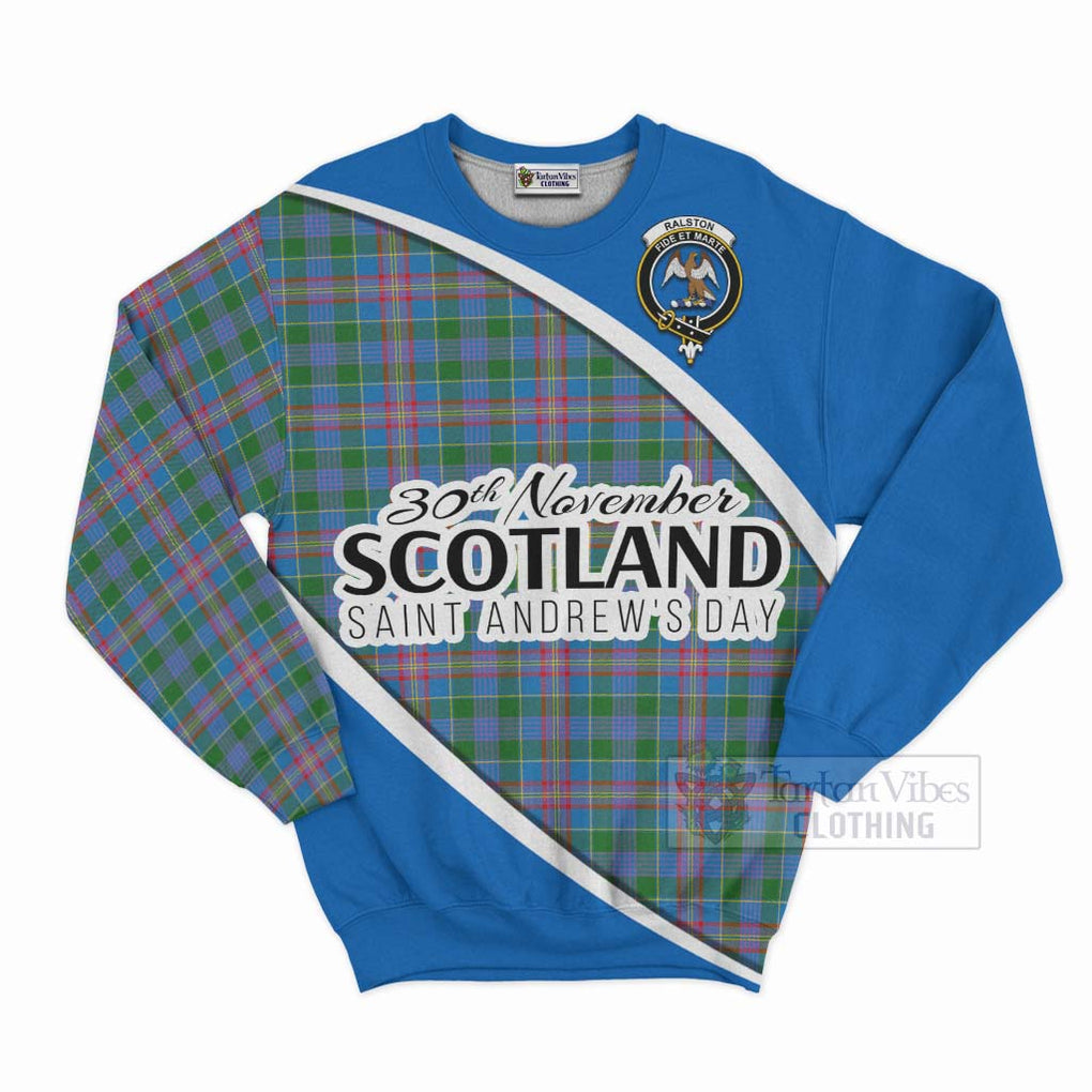 Tartan Vibes Clothing Ralston Family Crest Tartan Sweatshirt Celebrate Saint Andrew's Day in Style