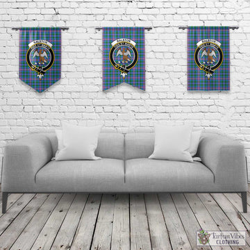 Ralston Tartan Gonfalon, Tartan Banner with Family Crest