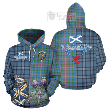 Ralston Tartan Hoodie Happy St. Andrew's Day Half Tartan Style