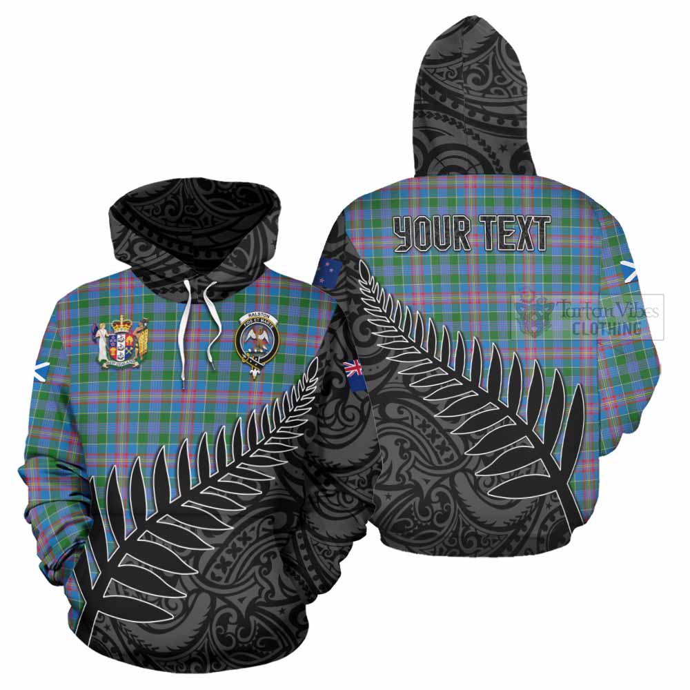 Tartan Vibes Clothing Ralston Crest Tartan Hoodie with New Zealand Silver Fern Half Style