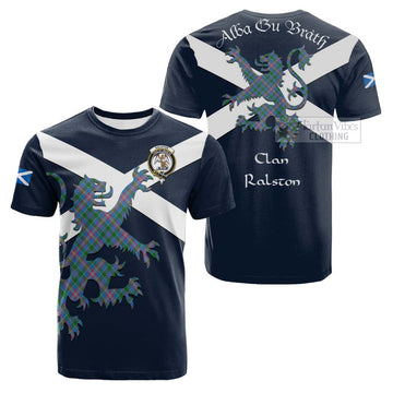 Ralston Tartan Lion Rampant Cotton T-shirt Proudly Display Your Heritage with Alba Gu Brath and Clan Name