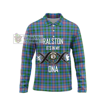 Ralston Tartan Long Sleeve Polo Shirt with Family Crest DNA In Me Style