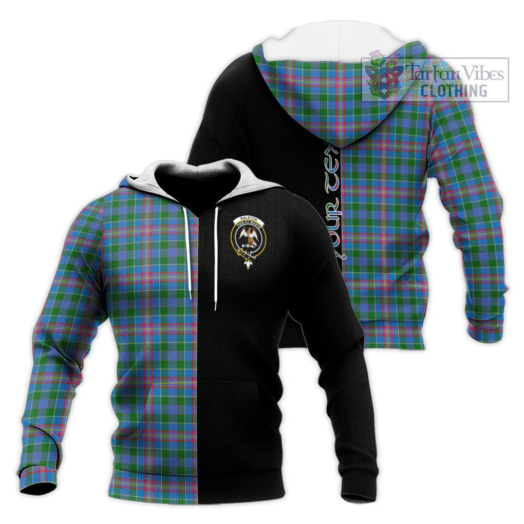 Ralston Tartan Knitted Hoodie with Family Crest and Half Of Me Style Unisex Knitted Pullover Hoodie - Tartanvibesclothing Shop