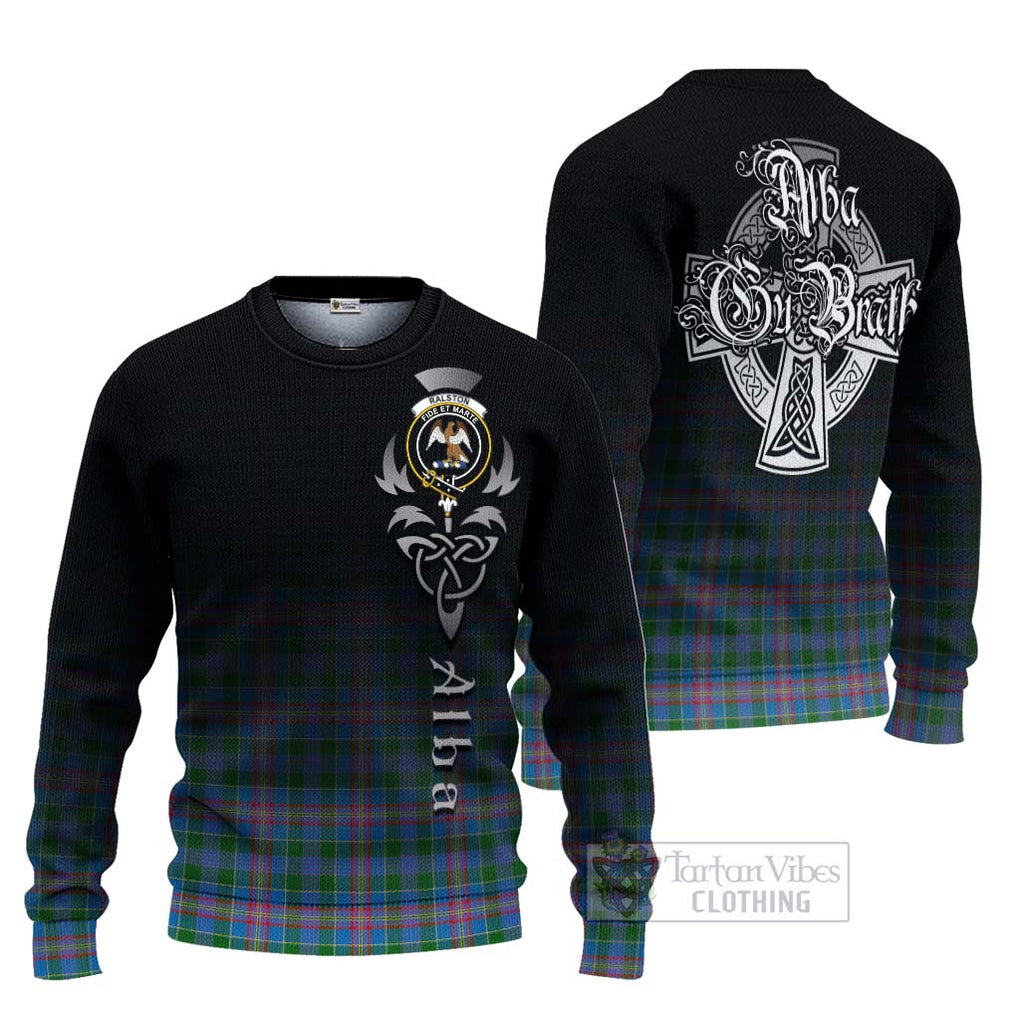 Ralston Tartan Ugly Sweater Featuring Alba Gu Brath Family Crest Celtic Inspired Unisex - Tartan Vibes Clothing