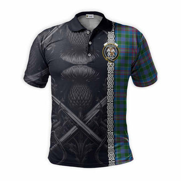 Ralston Tartan Polo Shirt with Family Crest Cross Sword Thistle Celtic Vibes