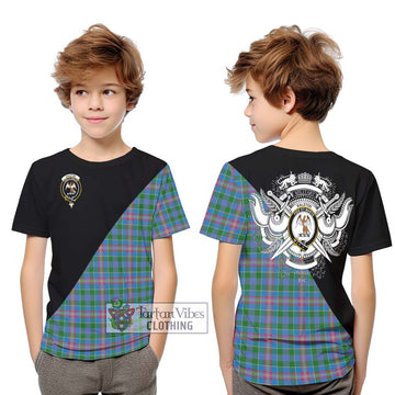 Ralston Tartan Kid T-Shirt with Family Crest and Military Logo Style