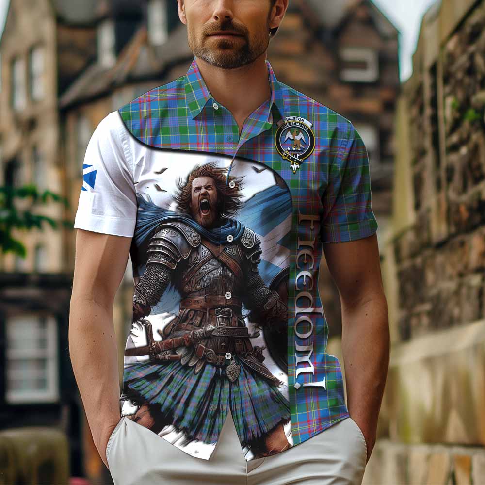 Tartan Vibes Clothing Ralston Crest Tartan Short Sleeve Button Shirt Inspired by the Freedom of Scottish Warrior