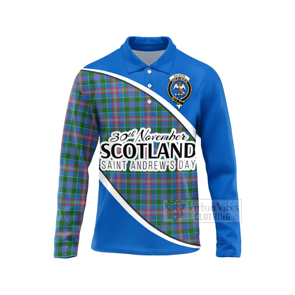 Tartan Vibes Clothing Ralston Family Crest Tartan Long Sleeve Polo Shirt Celebrate Saint Andrew's Day in Style