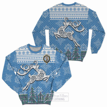 Ralston Clan Christmas Sweatshirt Celtic Reindeer Style