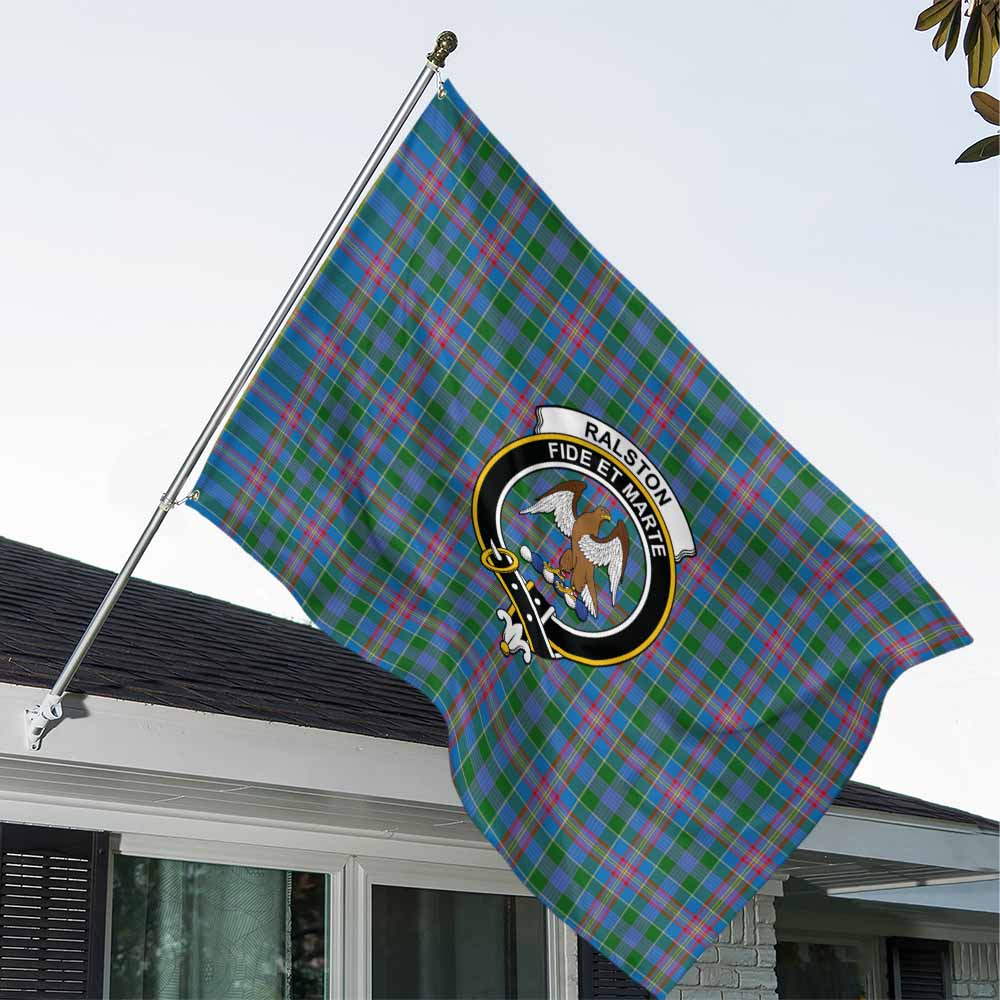 Tartan Vibes Clothing Ralston Tartan House Flag with Family Crest