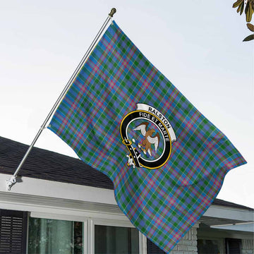 Ralston Tartan House Flag with Family Crest