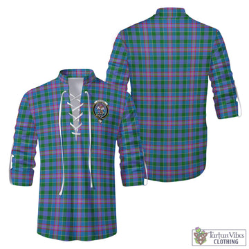 Ralston Tartan Men's Scottish Traditional Jacobite Ghillie Kilt Shirt with Family Crest