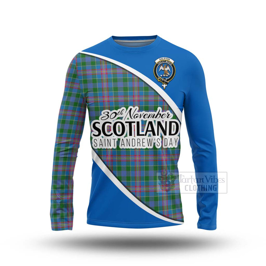 Tartan Vibes Clothing Ralston Family Crest Tartan Long Sleeve T-Shirt Celebrate Saint Andrew's Day in Style