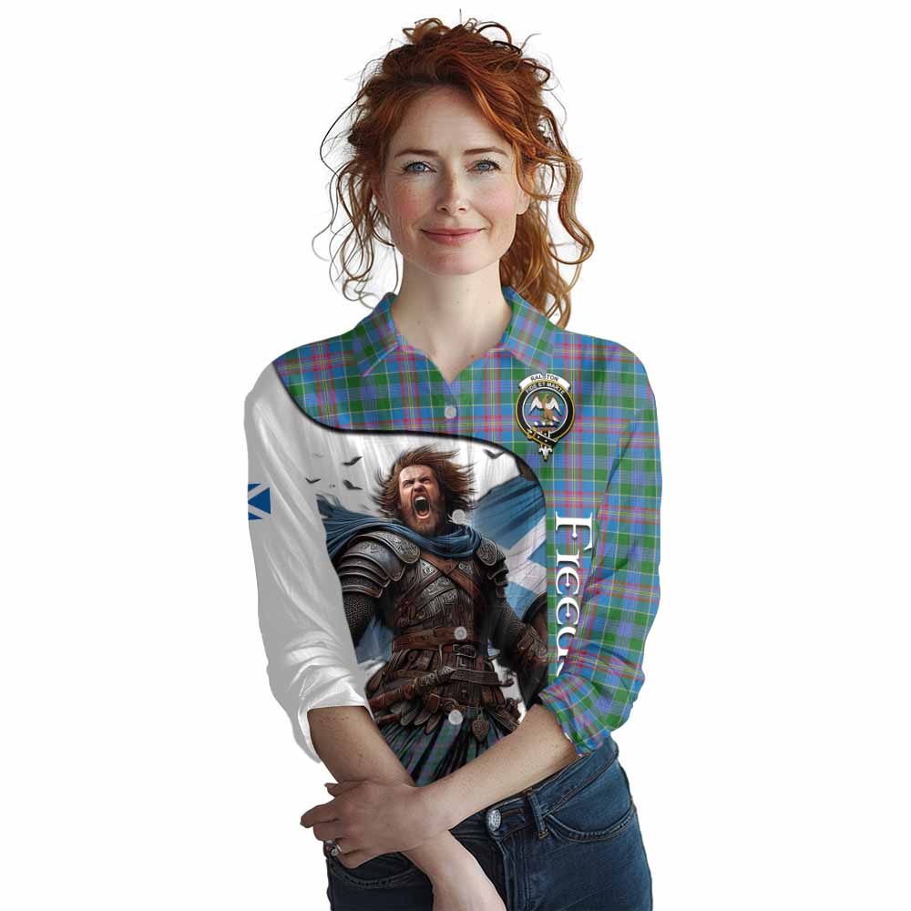 Tartan Vibes Clothing Ralston Crest Tartan Women's Casual Shirt Inspired by the Freedom of Scottish Warrior