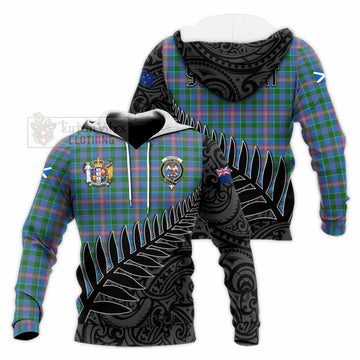 Ralston Crest Tartan Knitted Hoodie with New Zealand Silver Fern Half Style