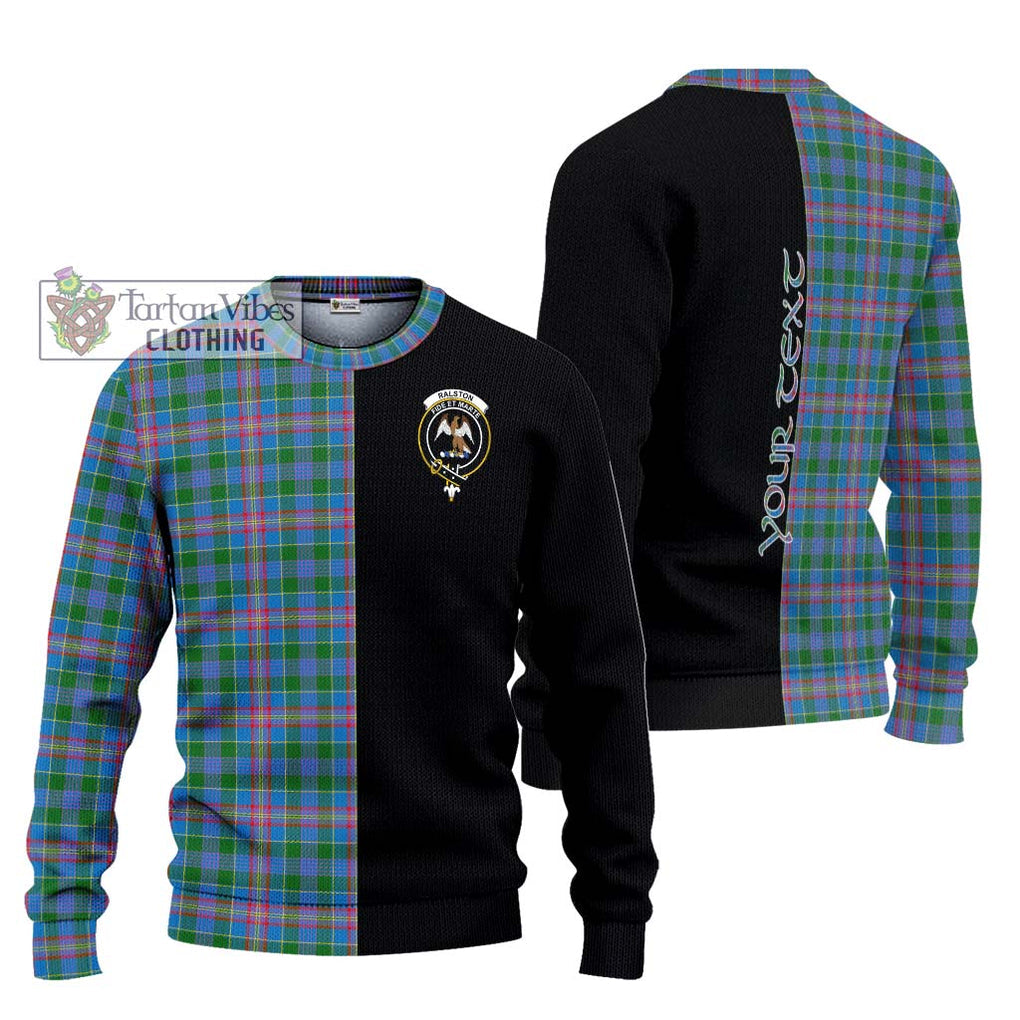 Ralston Tartan Ugly Sweater with Family Crest and Half Of Me Style Unisex - Tartan Vibes Clothing