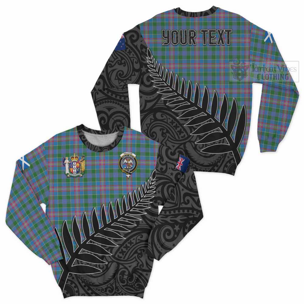 Tartan Vibes Clothing Ralston Crest Tartan Sweatshirt with New Zealand Silver Fern Half Style