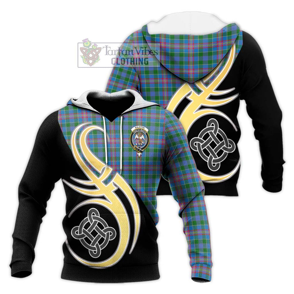 Ralston Tartan Knitted Hoodie with Family Crest and Celtic Symbol Style Unisex Knitted Pullover Hoodie - Tartan Vibes Clothing