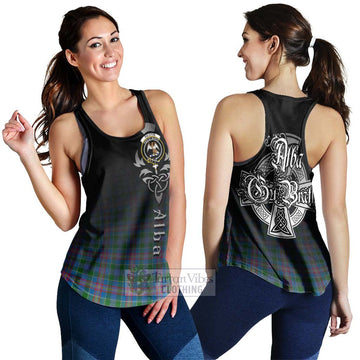 Ralston Tartan Women's Racerback Tanks Featuring Alba Gu Brath Family Crest Celtic Inspired