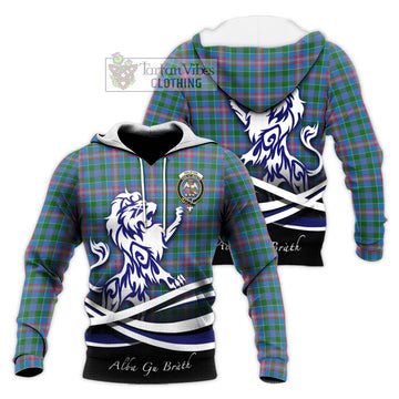 Ralston Tartan Knitted Hoodie with Alba Gu Brath Regal Lion Emblem