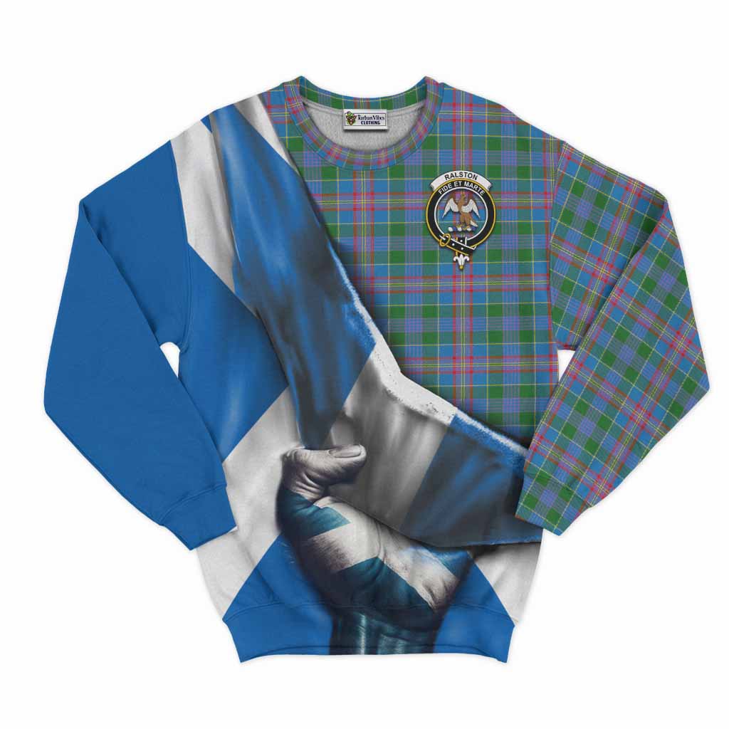 Tartan Vibes Clothing Ralston Tartan Sweatshirt with Family Crest Scotland Patriotic Style