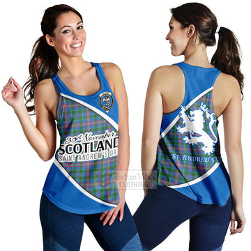 Ralston Family Crest Tartan Women's Racerback Tanks Celebrate Saint Andrew's Day in Style