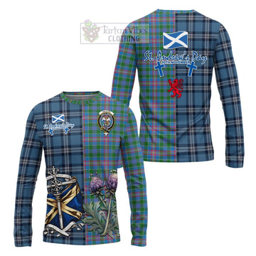 Ralston Tartan Long Sleeve T-Shirt Happy St. Andrew's Day Half Tartan Style