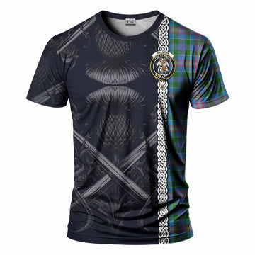 Ralston Tartan T-Shirt with Family Crest Cross Sword Thistle Celtic Vibes