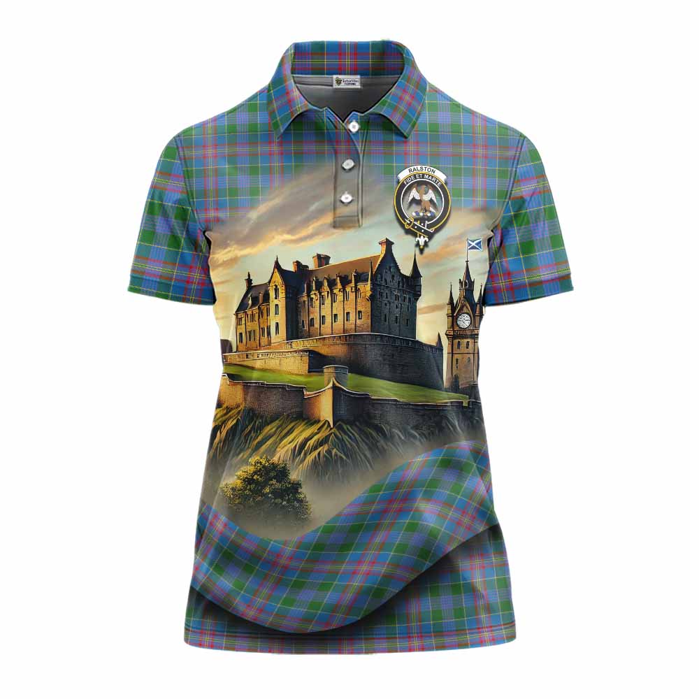 Ralston Tartan Family Crest Women's Polo Shirt with Scottish Ancient Castle Style Women - Tartan Vibes Clothing