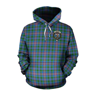 Ralston Tartan Cotton Hoodie with Family Crest Celtic Skull Style