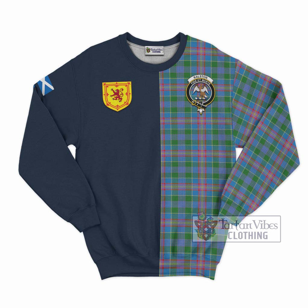 Ralston Tartan Sweatshirt Alba with Scottish Lion Royal Arm Half Style Unisex - Tartan Vibes Clothing
