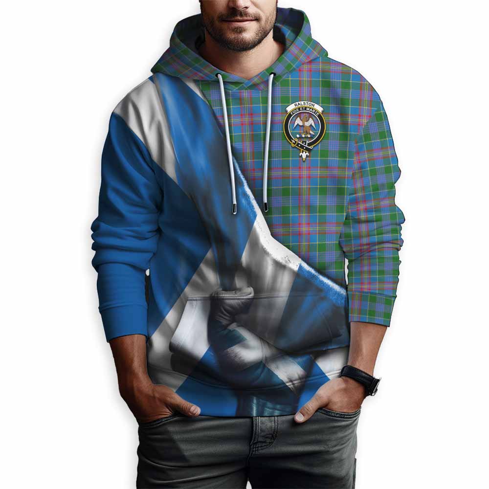 Tartan Vibes Clothing Ralston Tartan Hoodie with Family Crest Scotland Patriotic Style